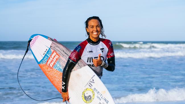 Sally Fitzgibbons is undoubtedly the biggest name in the women’s draw. (Photo by Thiago Diz/World Surf League via Getty Images)