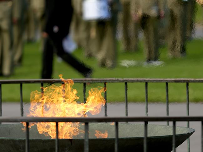 An eternal flame, such as the one at the Shrine of Remembrance in Victoria, could soon be coming to the Darwin Cenotaph Picture: Stuart Milligan