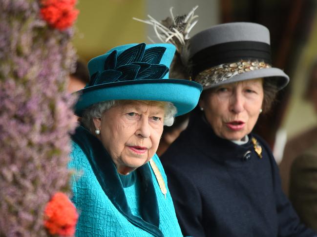 The Queen at the 2018 Braemar Gathering with Priincess Anne. Picture: AFP