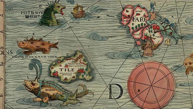 Islands off the coast of Scotland, as depicted in Olaus Magnus’s Carta Marina (1539).