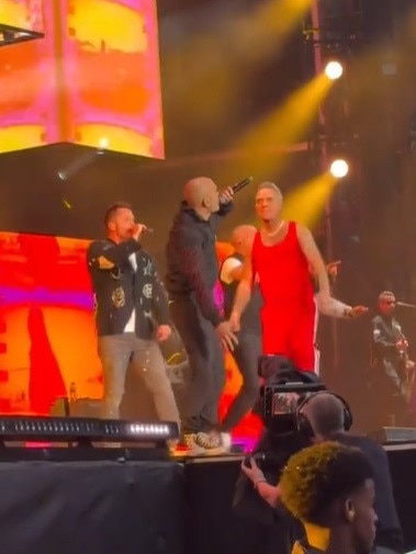 Five reunited at Robbie Williams' concert. Picture: TikTok