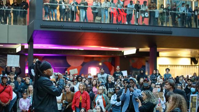 A rally in Perth last week in support of the Black Lives Matter movement. Picture: AAP