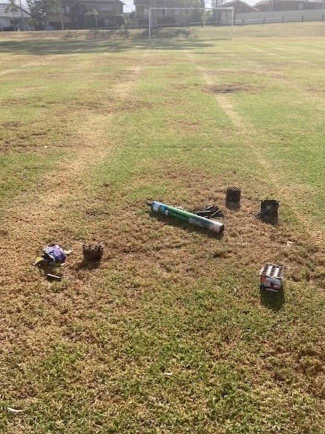 Illegal fireworks at a Cumberland Council park. Picture: Facebook