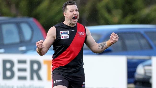 Tim Walsh celebrates his goal. Picture: George Sal