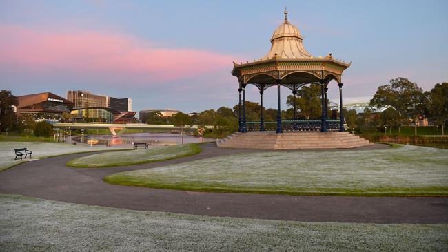 A file photo of frost at Elder Park. Picture: Naomi Jellicoe