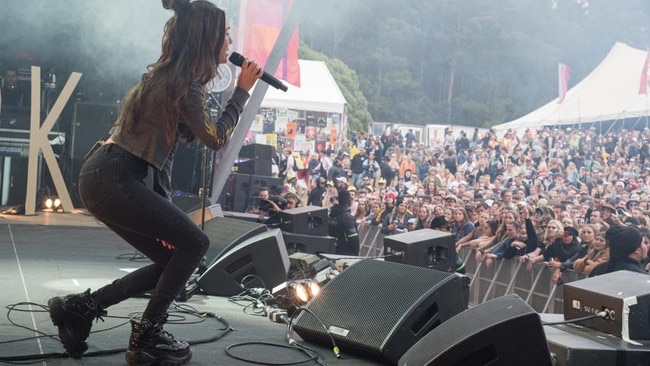 Fans watch Amy Shark at Falls Festival last summer. Picture: Anthony Smith