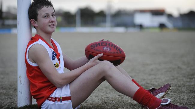 Fourteen-year-old Billy Hartung kicked 20 goals a match for Red Hill.