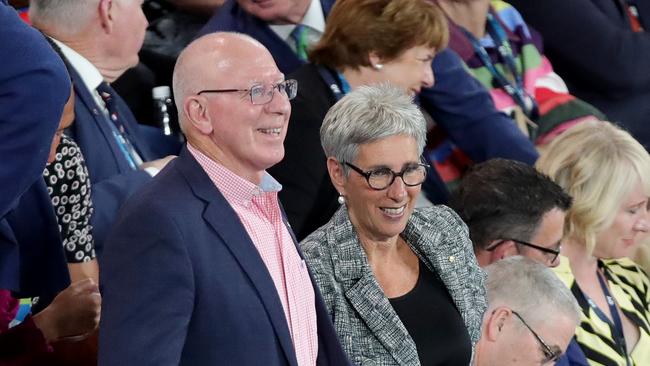 Governor-general David Hurley and Victorian Governor Linda Dessau during the 2020 Australian Open Women's Tennis final — before COVID-19 changed the way Melbourne lived. Picture: Stuart McEvoy/The Australian.