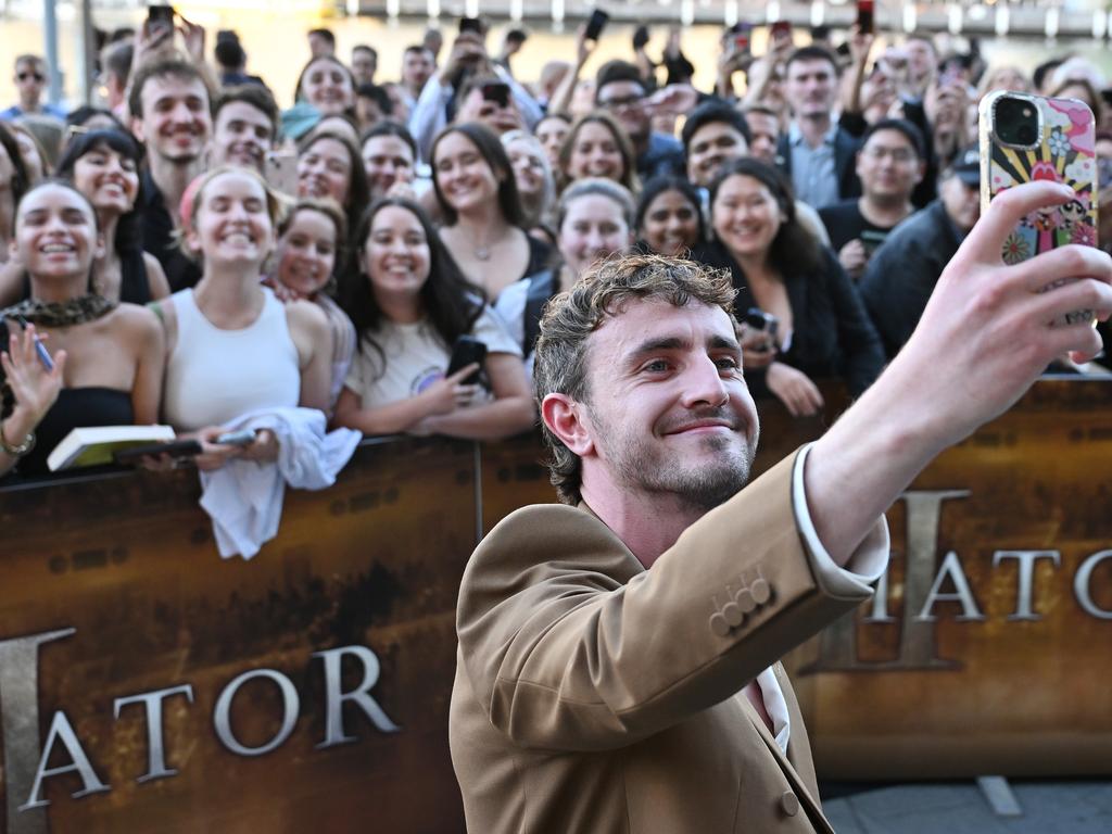 Making the hearts of Sydney women go wild, Paul Mescal was in town for the premiere of his latest film ‘Gladiator II’. Picture: James Gourley/Getty Images for Paramount Pictures