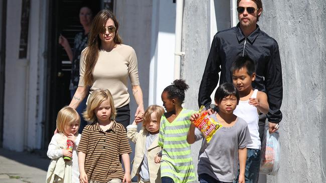 Pitt and Jolie’s six kids aren’t so little anymore. Picture: Getty.