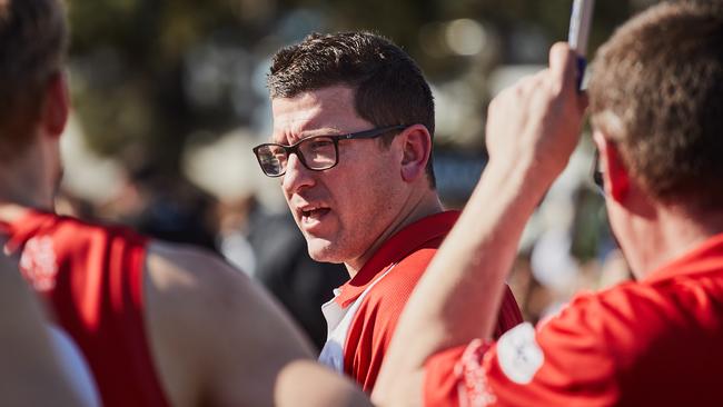 Josh Carr during his North Adelaide coaching days. Picture: AAP/Matt Loxton