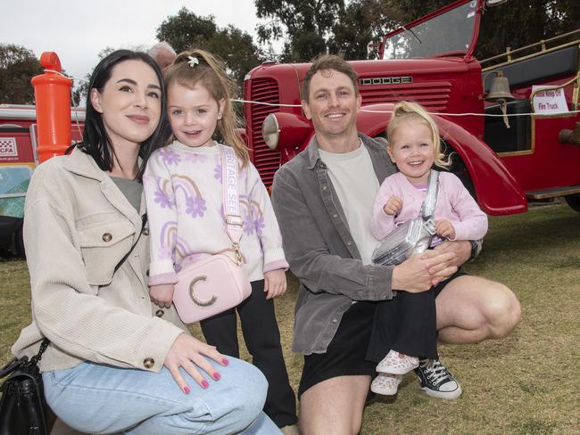 Gemma, Matt, Charlotte &amp; Isabelle Phelan enjoying the 2024 Swan Hill Show Picture: Noel Fisher.