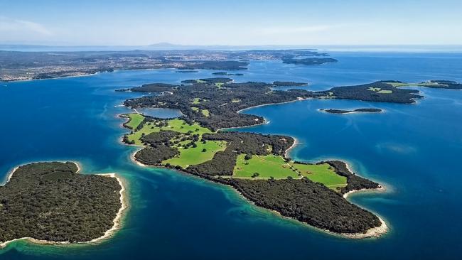 An aerial view of Brijuni islands, Croatia.