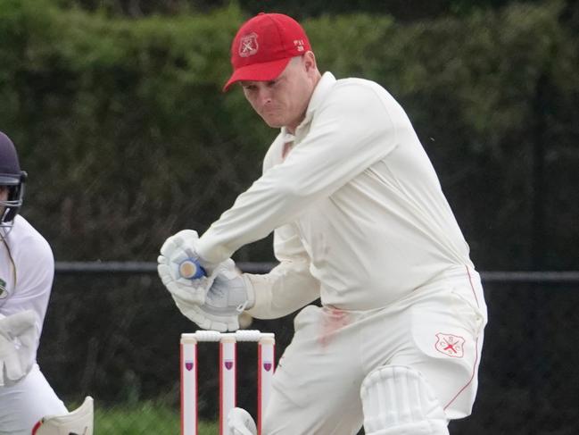 DDCA cricket : Springvale South v St MaryÃs. Springvale South batter Jordan Wyatt (c), Picture: Valeriu Campan