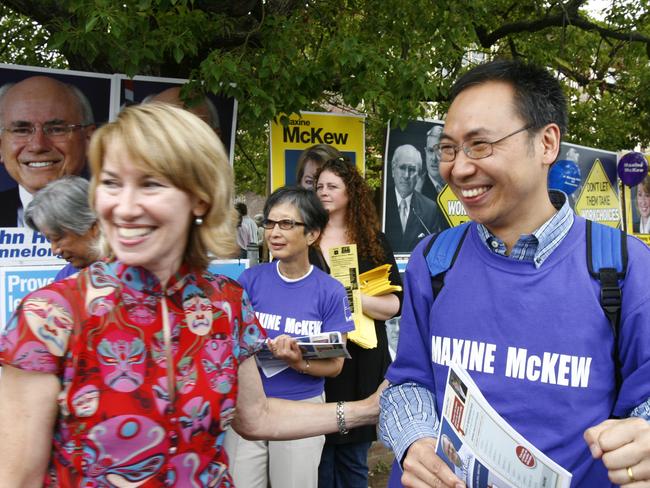 Maxine Mckew was supported by purple-shirted MSG (Maxine Support Group) members throughout the 2007 campaign.