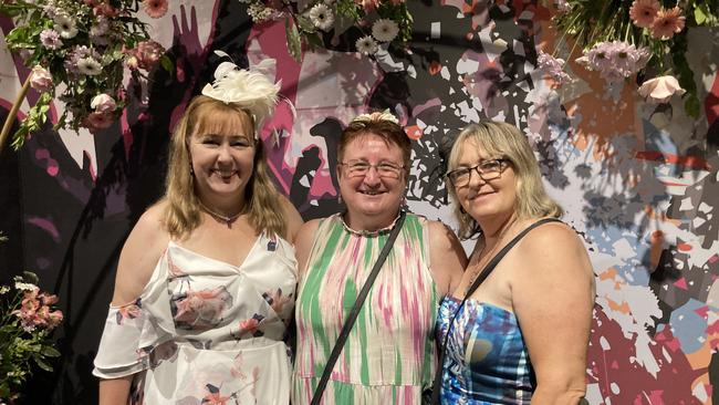 Ida Munro, Lisa Balfort and Sue Stubbins at the Gympie RSL Melbourne Cup luncheon November 1, 2022