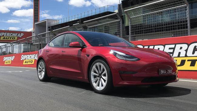 Tesla’s Model 3. Tesla is the most widely held offshore stock among Australian investors. Picture: Supplied.