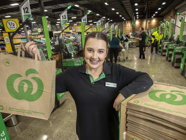 Woolworths will keep the paper bags. Picture: Chris Kidd