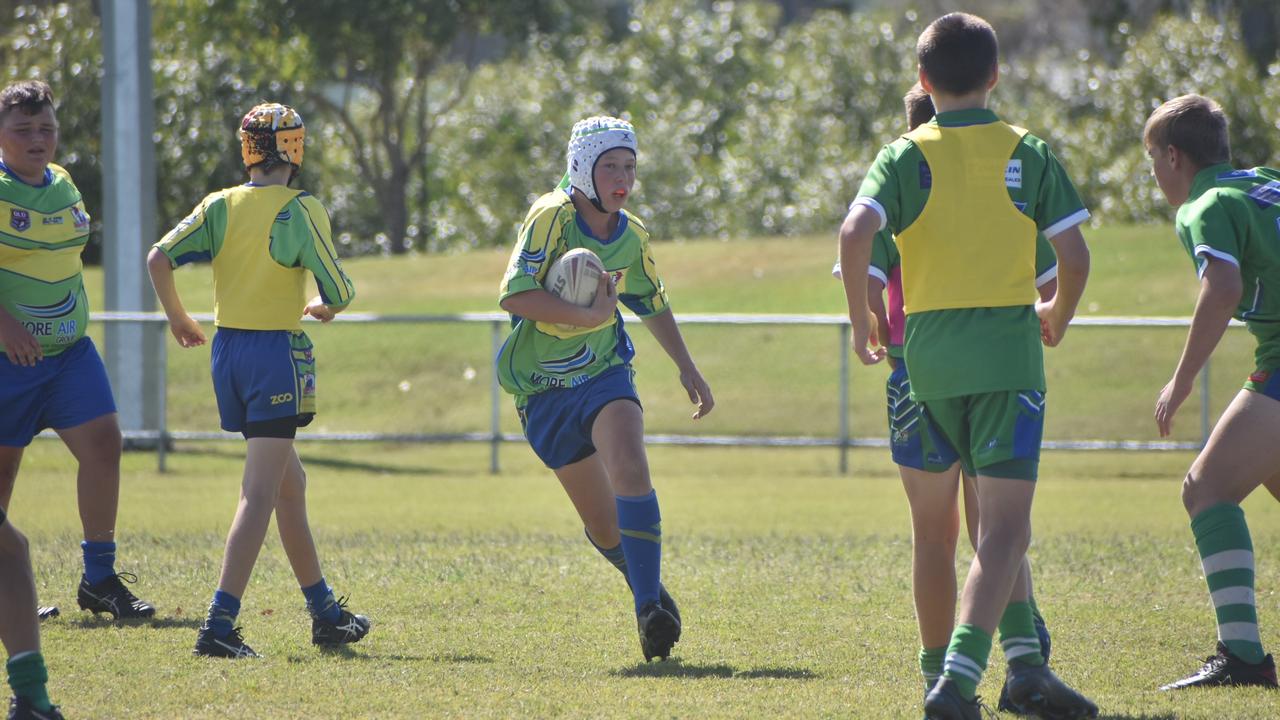 Levi Morris in the Proserpine Green and Wanderers Gold clash in the RLMD U12 Mixed division at RLMD Fields, August 7, 2021. Picture: Matthew Forrest