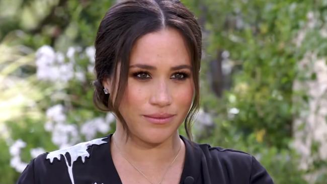 Meghan Markle during the interview, which aired on CBS last year.