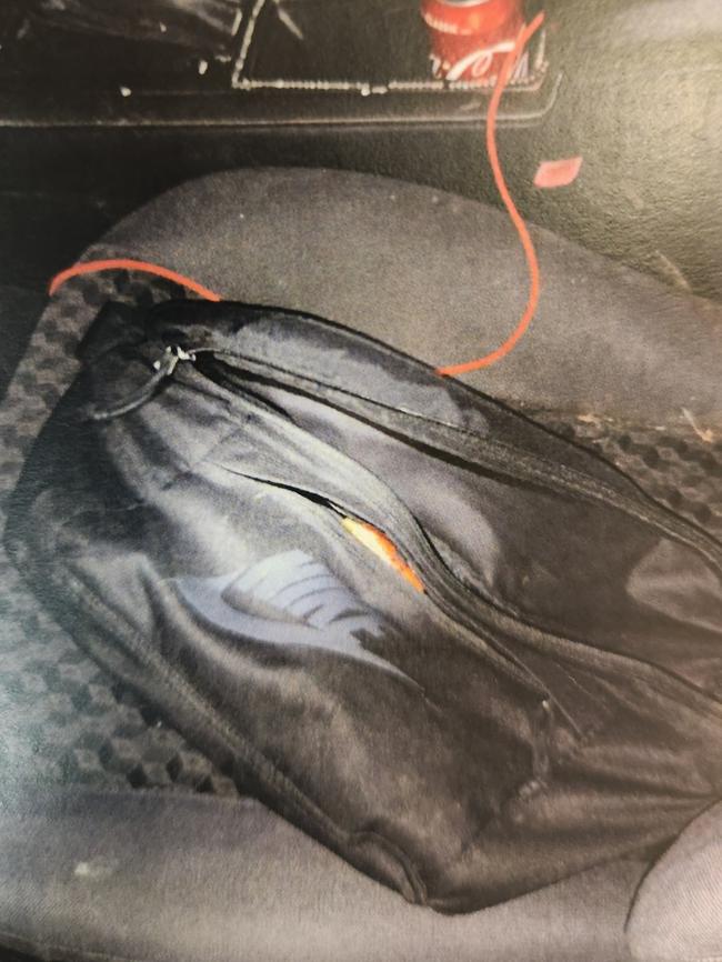 The Nike bum bag where the loaded gun was found. Picture: Court SA