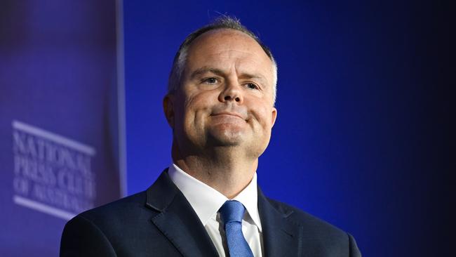 Ted O'Brien, the Shadow Minister for Climate Change & Energy at the National Press Club debate during the campaign. Picture: NewsWire / Martin Ollman