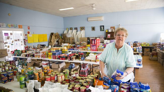 Nea Worrell pictured last year in the Baradine drought pantry that helped struggling farmers in the drought-stricken area. Picture: Dylan Robinson