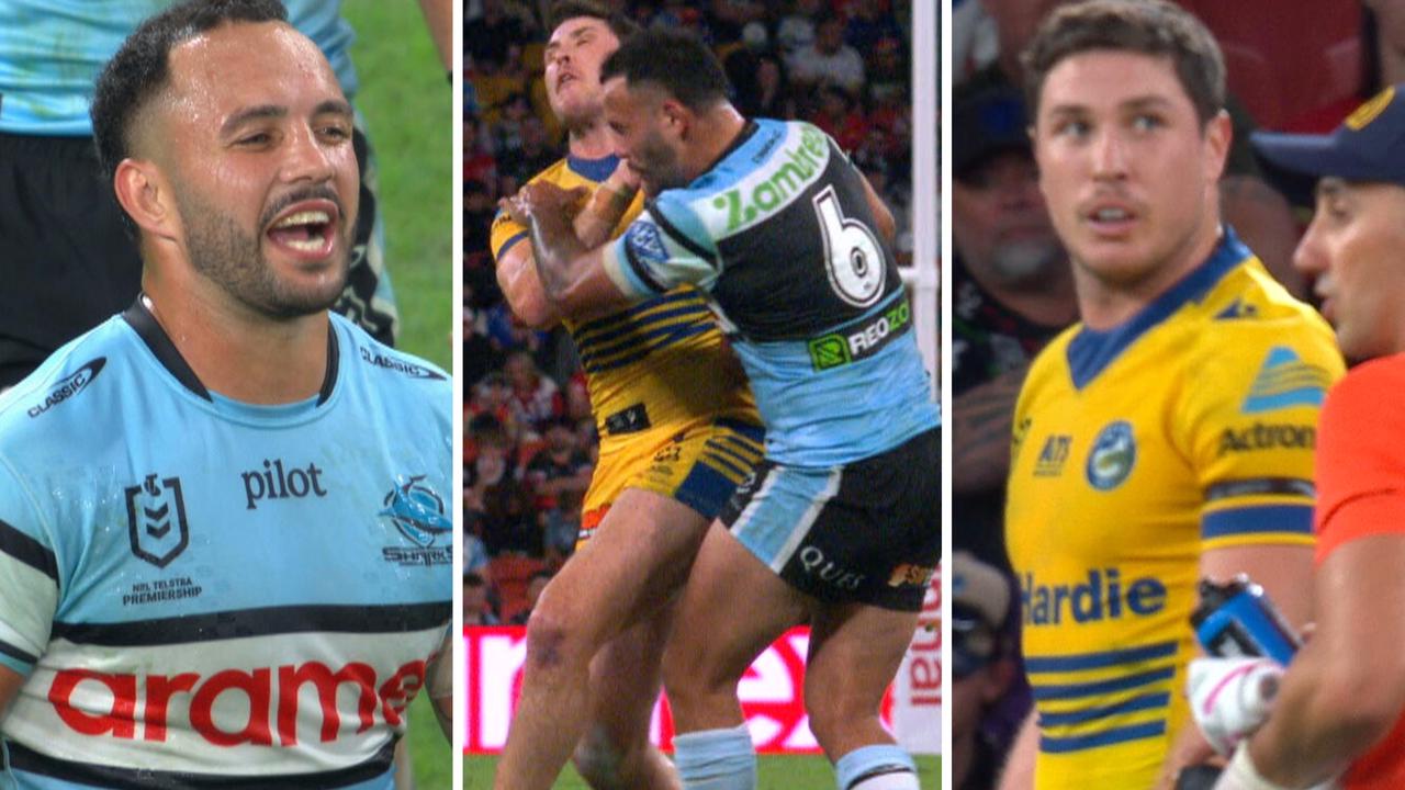 ‘You’re a p***y’: Trindall sprays Moses as Sharks star on report for late shot