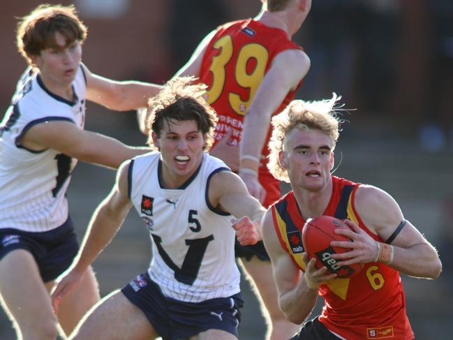 Likened to Cats champion Joel Selwood, Clark was named the captain of the Vic Country side that defeated Western Australia, South Australia and the Allies. Picture: Kelly Barnes