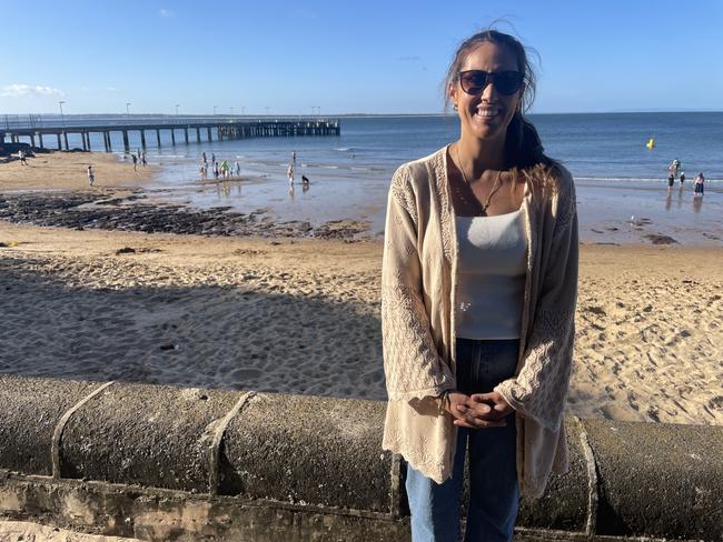 Sonia Van Damme at Cowes Foreshore on Phillip Island for the 2024 New Year's Eve fireworks. Picture: Jack Colantuono