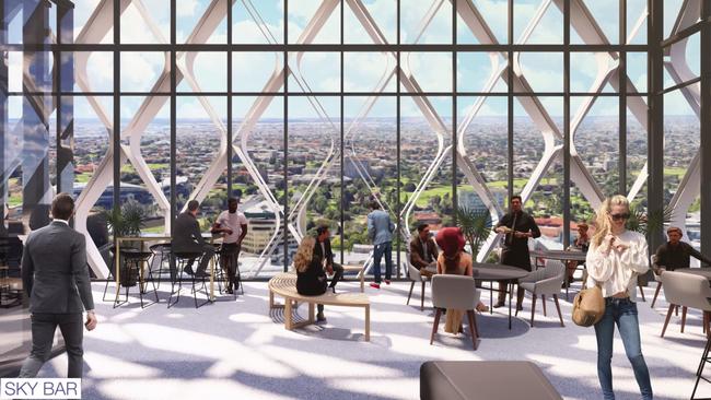 Artist impressions of the new Hyatt Hotel’s Sky Bar.