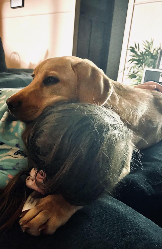 Rosalie Tobler with assistance dog Ruby. Picture: Supplied/Lani Tobler