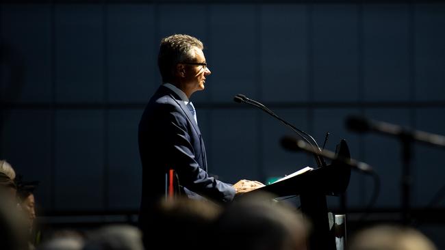 Assistant Minister for Defence Matt Thistlethwaite as the Top End community gathered at the Darwin Convention Centre to commemorate the Bombing of Darwin. Picture: Pema Tamang Pakhrin