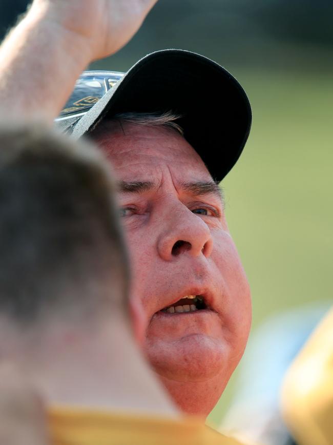 Bannockburn coach Ron Pilgrim was doing “the finals math” in his head in the final minutes of Saturday’s win over Bell Post Hill. Picture: Mark Wilson