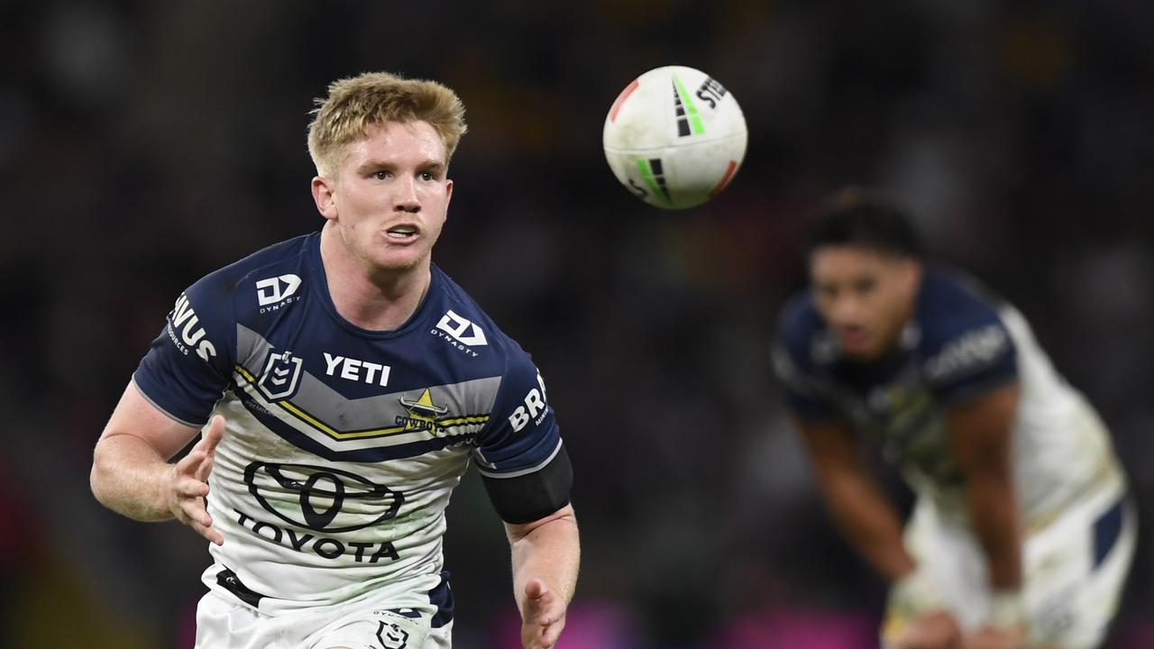Cowboys co-captain Tom Dearden during the 2024 Magic Round win over South Sydney Rabbitohs. Picture: NRL Imagery
