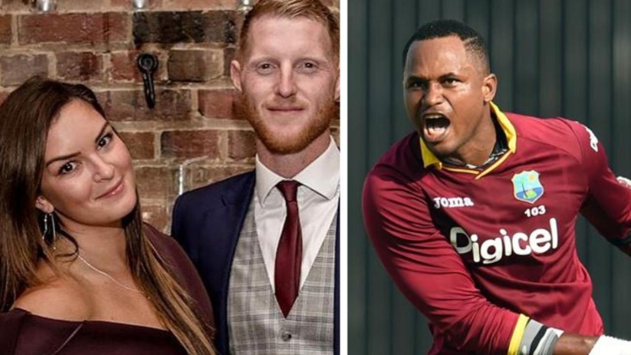 Ben Stokes with his wife and Marlon Samuels.