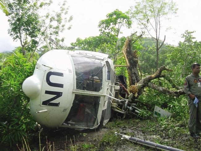 The UN Helicopter crash site in East Timor in 2004.