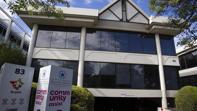 The underground carpark services a building housing Scouts SA and charities. Picture: Brett Hartwig