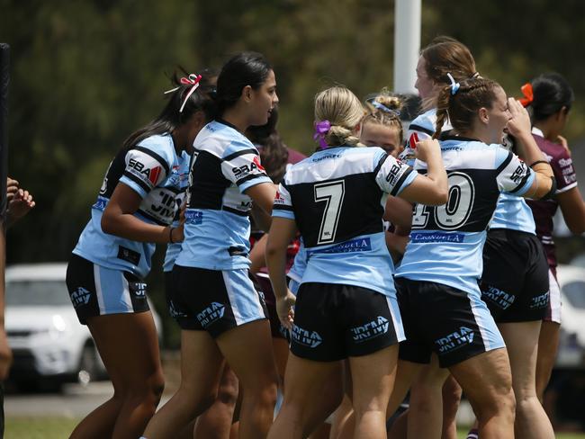 The Sharks are rolling in Tarsha Gale Cup. Picture Warren Gannon Photography