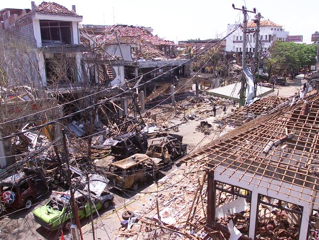 The aftermath of the October 2002 Bali bombings. Picture: Rohan Kelly