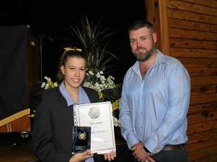 DECORATED STUDENT: Kirsten Steinhohrt is presented with the 2018 Dux Award at Roma State College. Picture: ROMA STATE COLLEGE