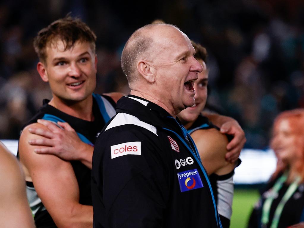 The incident sparked a war of words with the Hawthorn players. Picture: Michael Willson/AFL Photos via Getty Images