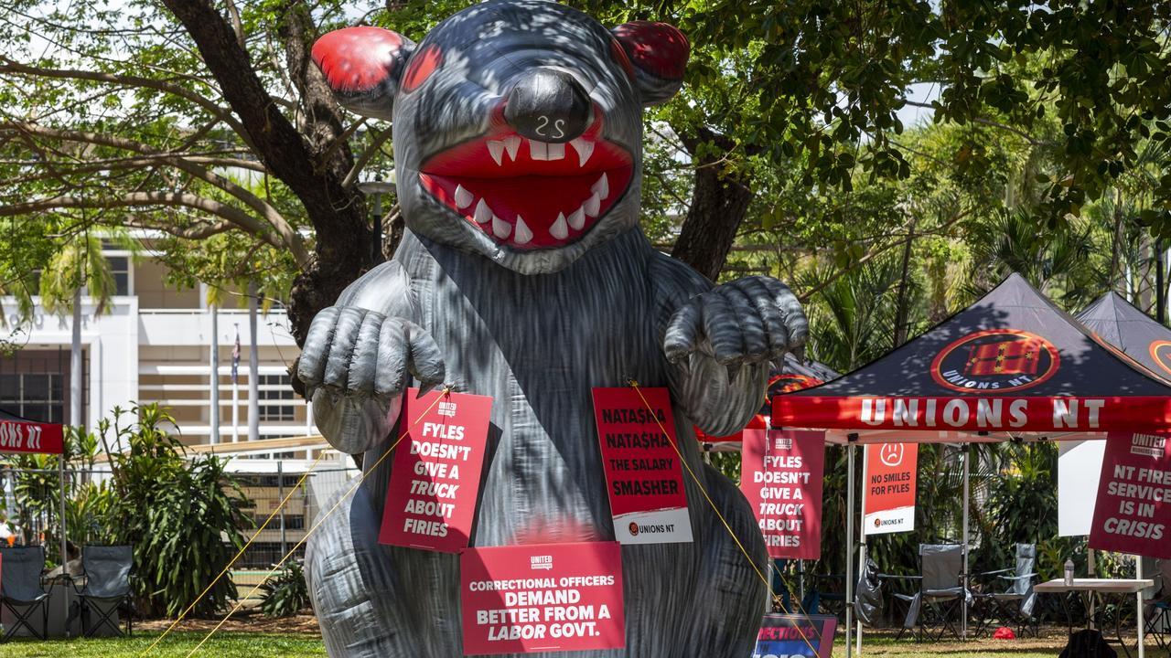 Correction officers, teachers, nurses and firefighters took protective action on September 1 at Parliament House in Darwin.