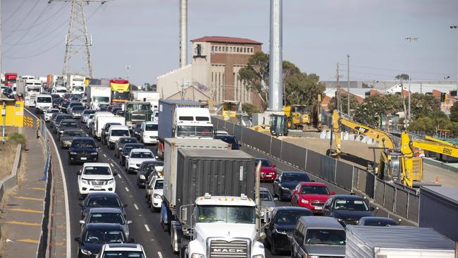 Huge delays on the Westgate Freeway are expected during upcoming roadworks. Picture: Sarah Matray