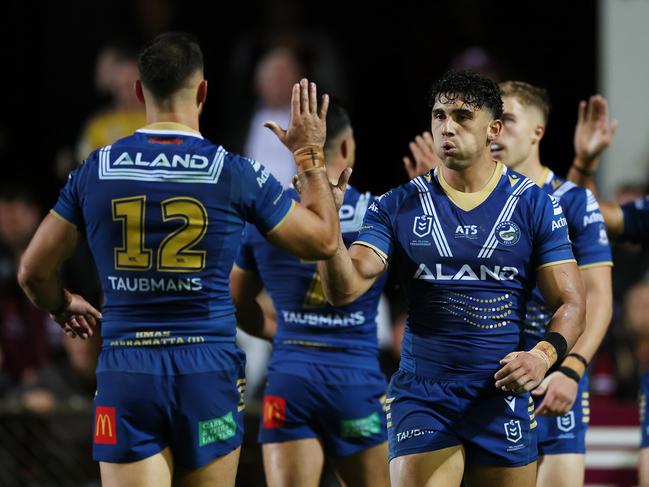 Simonsson’s preference is to stay at Parramatta, but with Zac Lomax coming to the club in 2025 his future at the club has become clouded. Picture: Getty Images