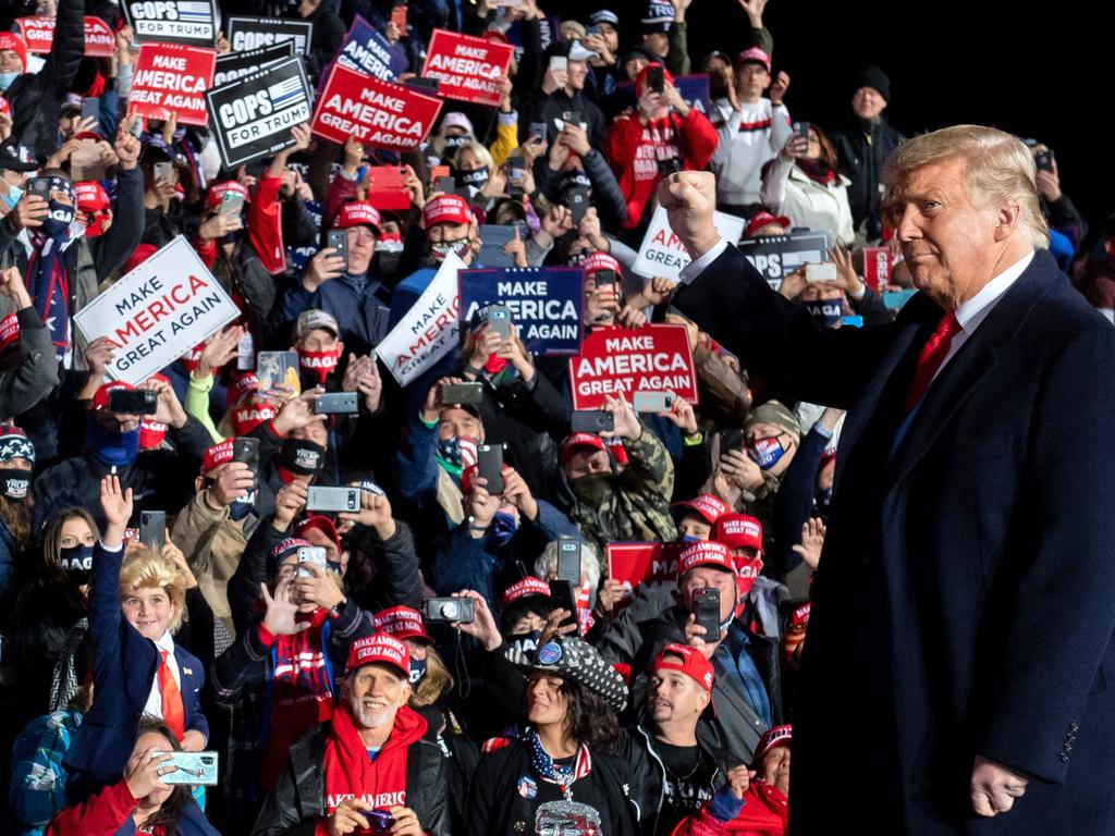 US President Donald Trump arrives to hold a Make America Great Again rally earlier this month. Picture: SAUL LOEB / AFP