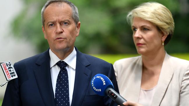 Opposition Leader Bill Shorten and Deputy Opposition Leader Tanya Plibersek. Picture: AAP