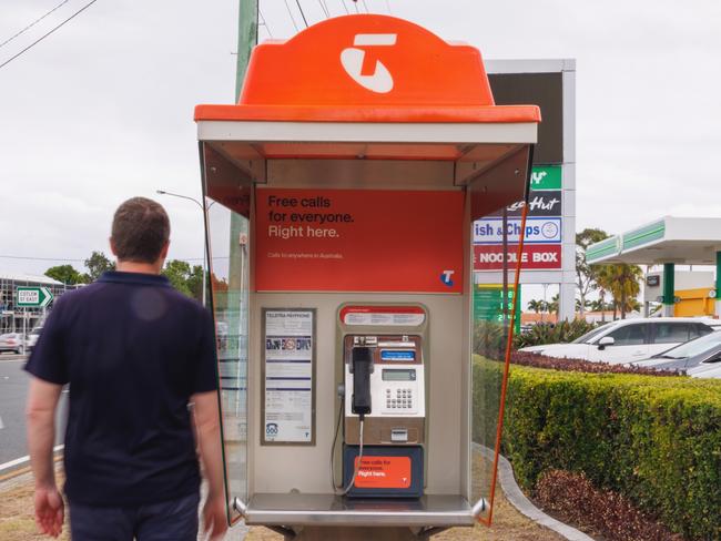 Thousands of payphones across the country will be kitted out with stickers advertising support and crisis helplines amid ballooning demand. Picture: Supplied