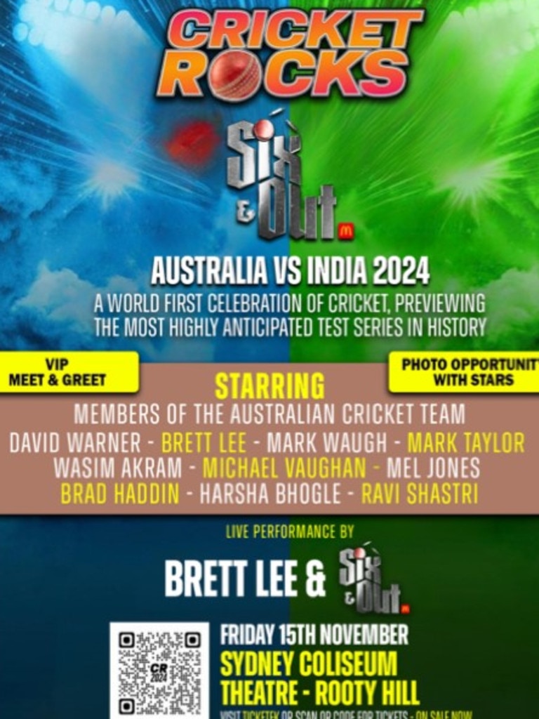 Brett Lee's band Six and Out will perform at the CRICKET ROCKS summer preview show. Photo: Supplied.