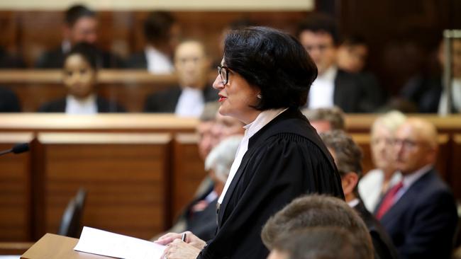 South Australian Attorney-General Vickie Chapman reads a speech during a special sitting at the Supreme Court. Picture: Kelly BarnesG